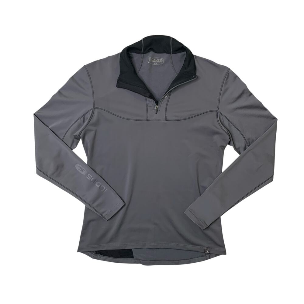 Sugoi Cycling Shirt Mens M Medium Grey Long Sleeve Cold Weather Fleece Jersey